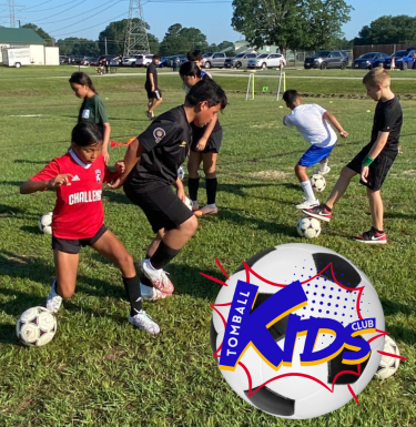 picture of campers at the Kids Club HTX Soccer event