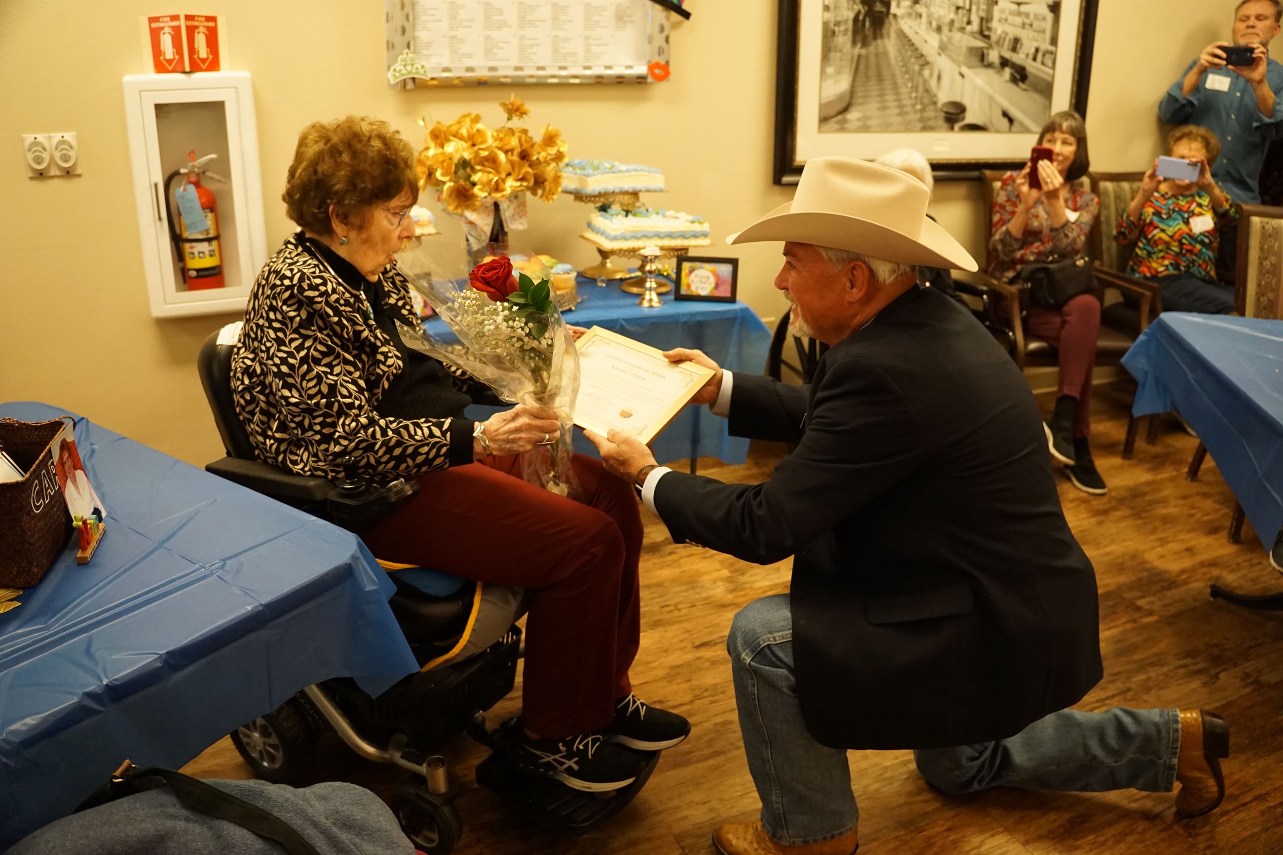Image of Councilman Dunagin Presenting Centenarian Award to Maxine Cannon January 2025