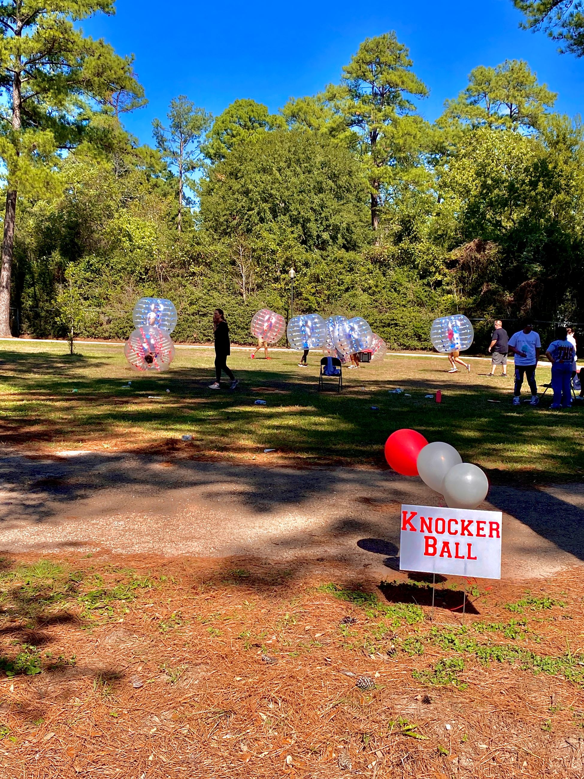 picture of THS students playing knockerball in inflatable balls