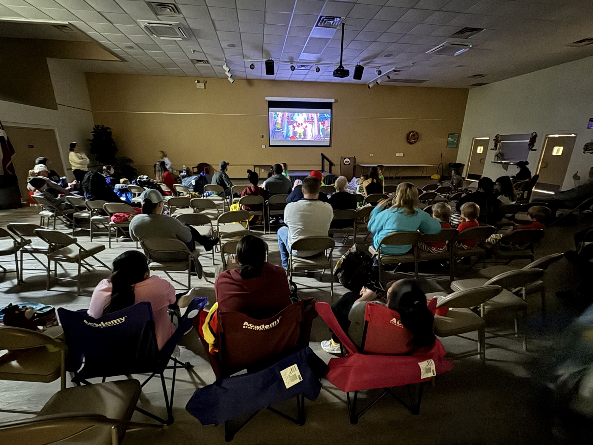 families watching the movie