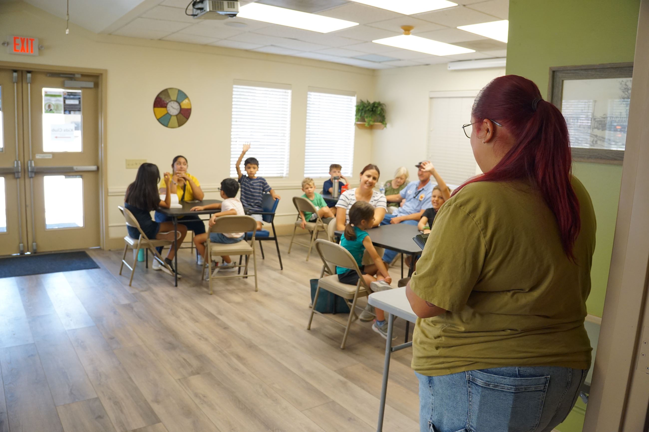 picture of kids competing at the Science Trivia station