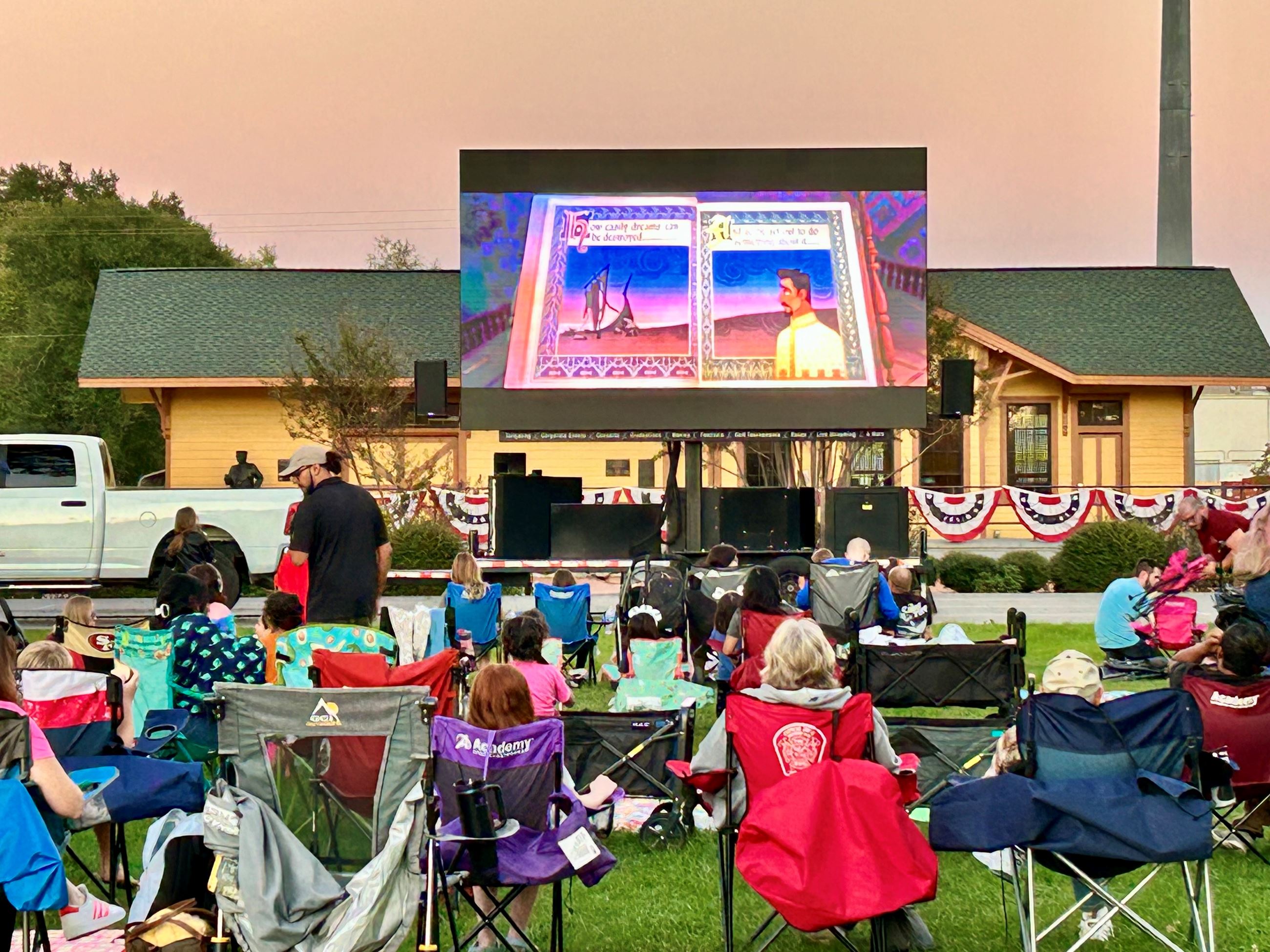 Photo of Wish on the big screen at 2nd Saturday November 2024