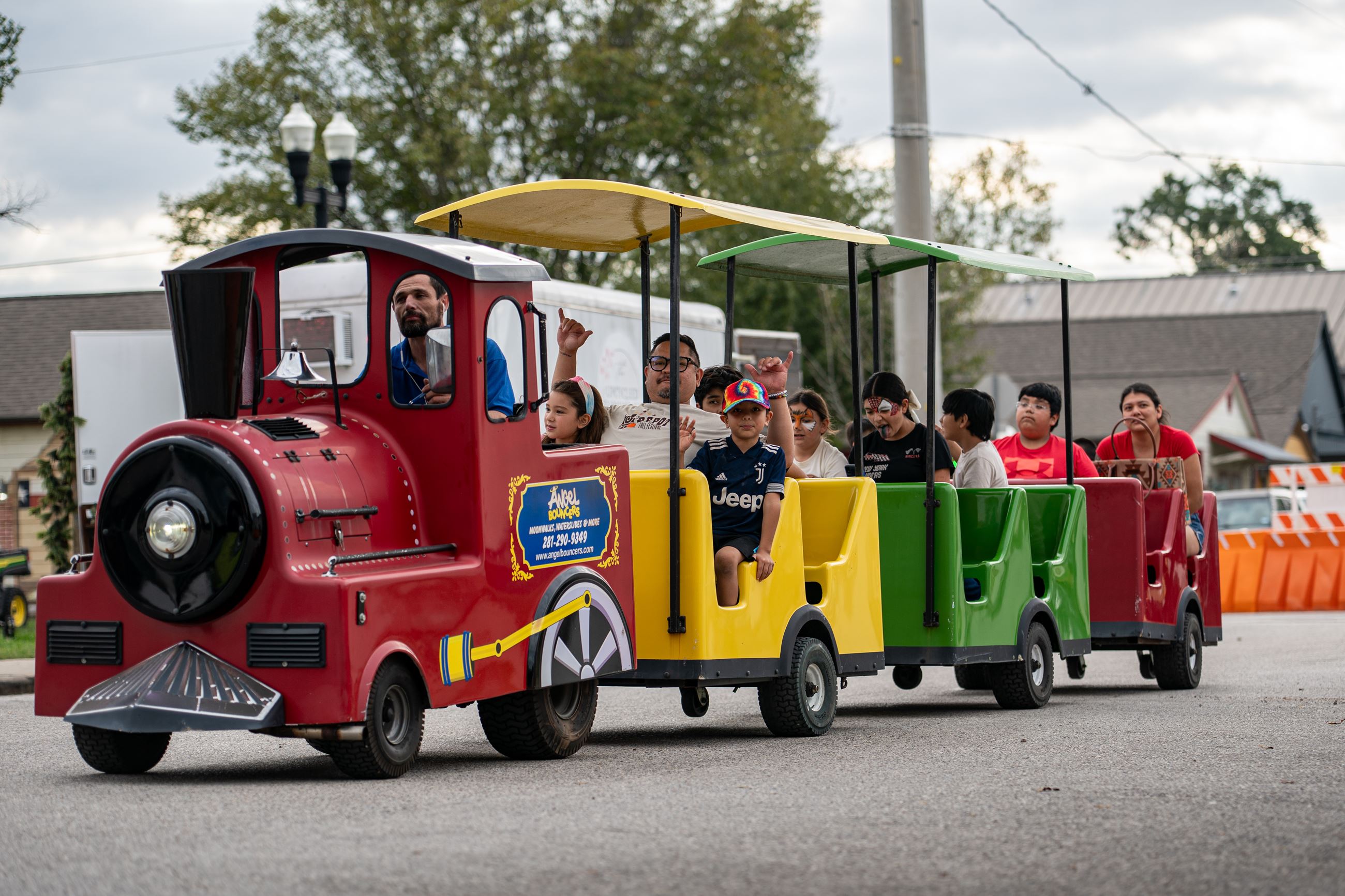 Image of attendees riding the train at 2024 Depot Day Fall Fest