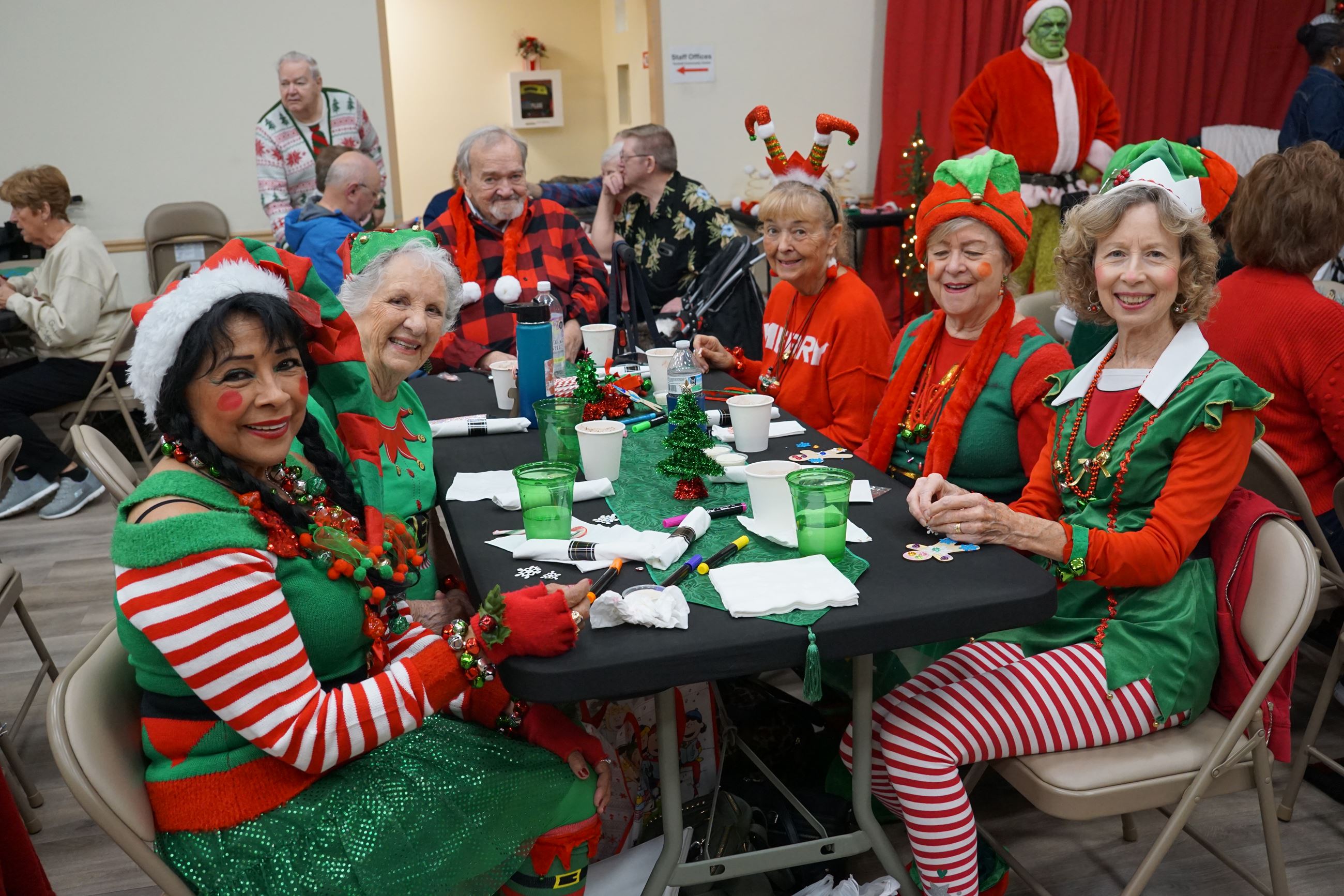 Image of community center guests as elves