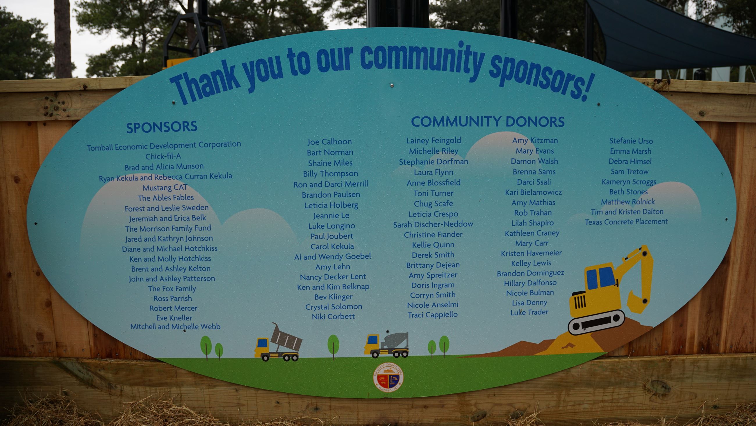 Image of Louie's Together Playground Sponsors Sign