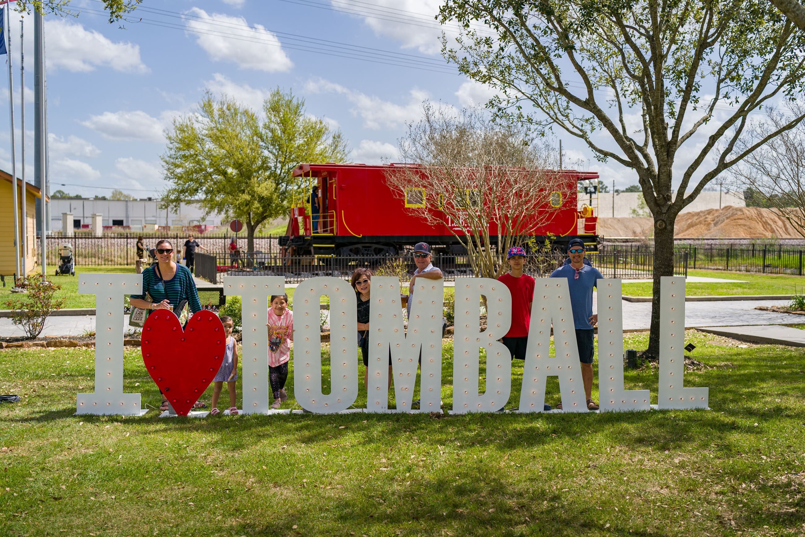 Image of I Heart Tomball Sign at Choo Choo Chow Down 2025